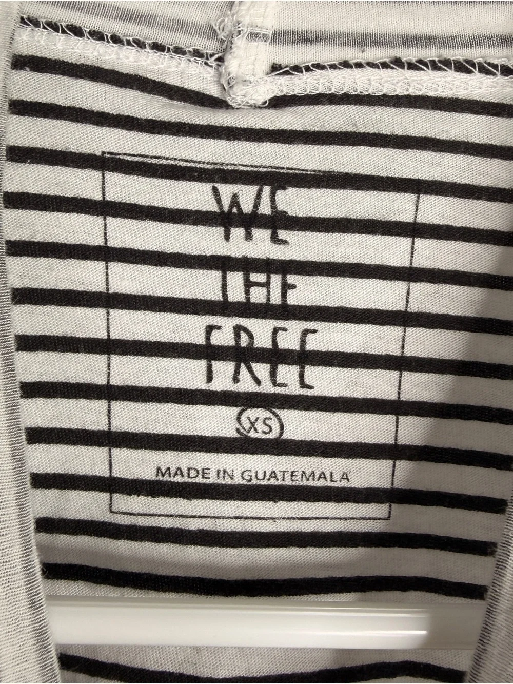 Free People Be Free MockNeck Striped Top - White‎ & Black XS Oversized